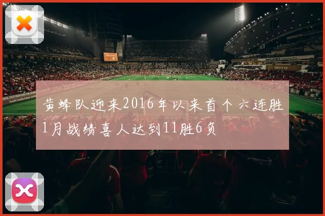 黄蜂队迎来2016年以来首个六连胜1月战绩喜人达到11胜6负